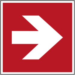 pictogram pijl rechts rood