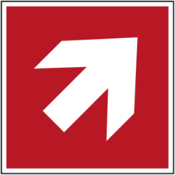 pictogram pijl rechts boven rood