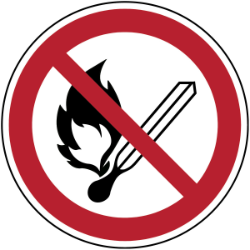 pictogram vuur, open vlam en roken verboden
