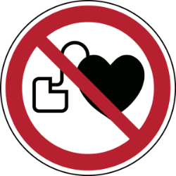 pictogram verboden voor personen met een pacemaker