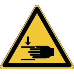 pictogram waarschuwing verwondingen aan de handen