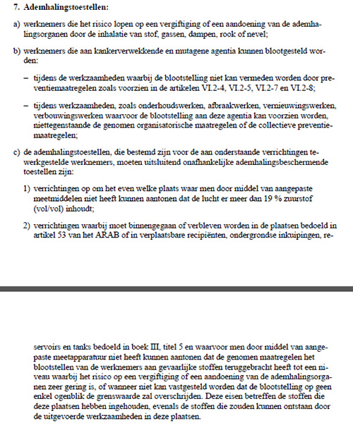 Legislation on confined spaces