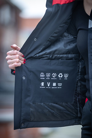 Projob Progression Line - inside jacket with labels