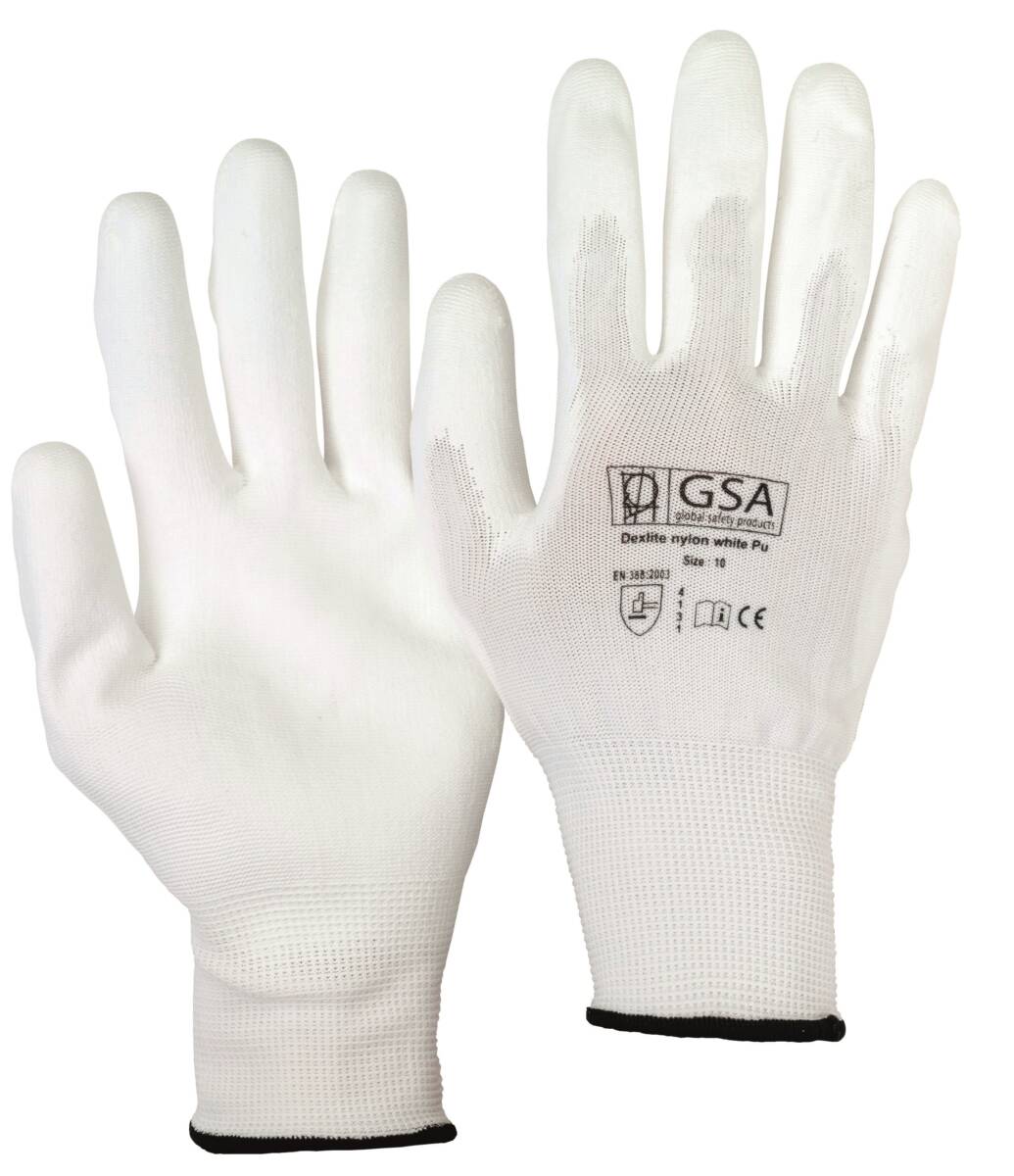 Handschoen Dexlite White PU