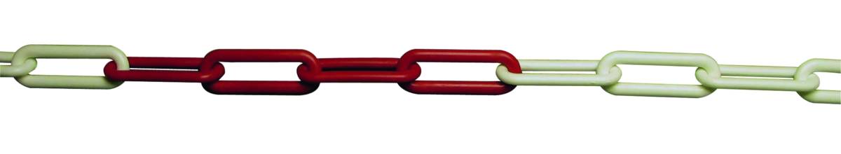 25M Ketting Pe 6MM Rood/Wit