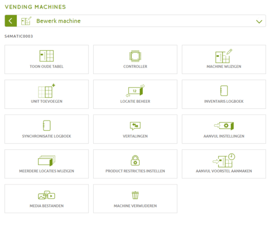 configuratie vending machines