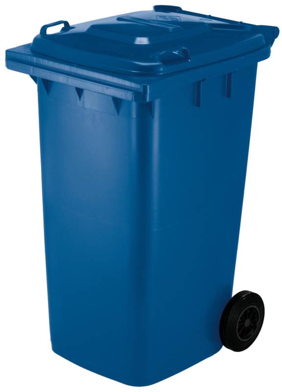 Goedkeuring steno pakket Afvalbak blauw 2 wielen 240l - Afvalverzameling - Vandeputte Safety Experts