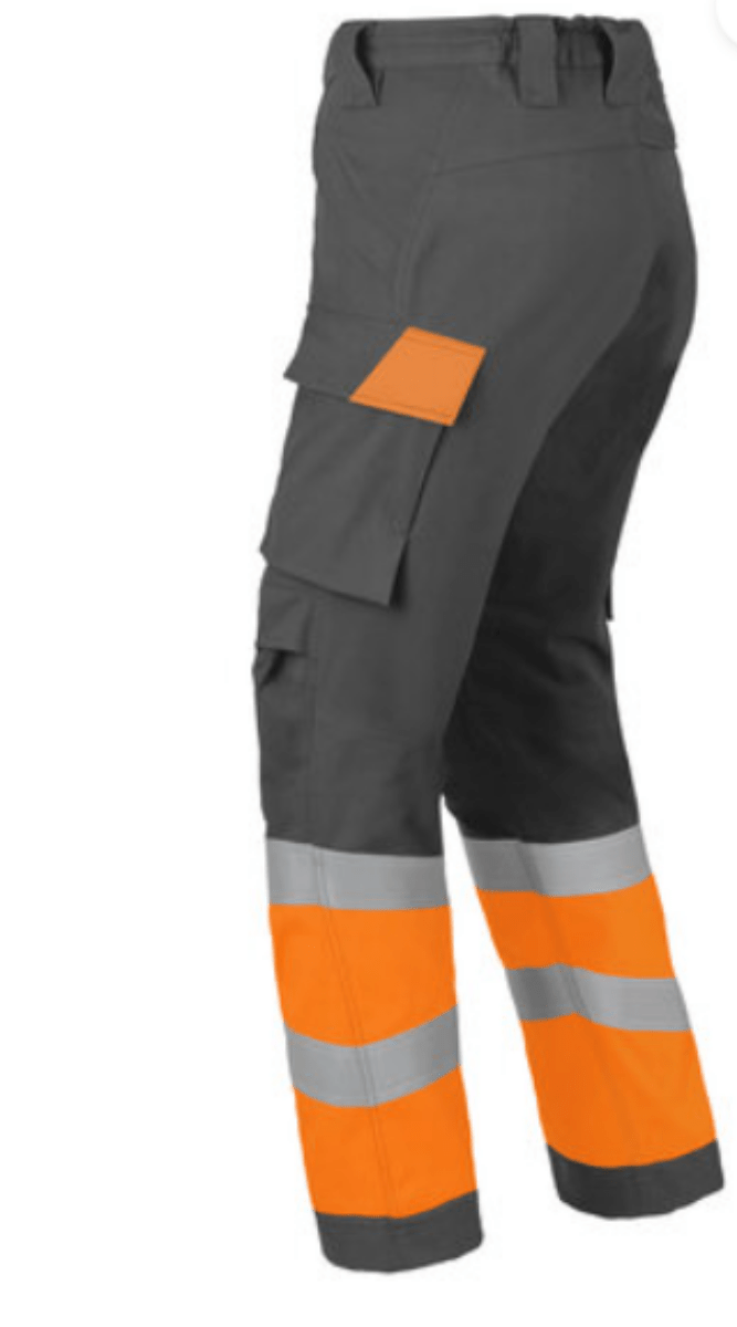Pantalon protection tronçonneuse, haute visibilité, classe 3, orange