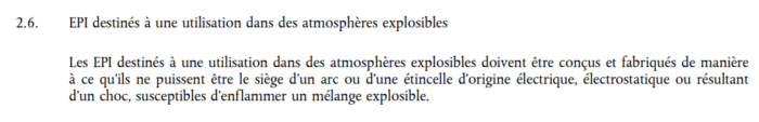 Extracte EPI dans des atmosphères explosibles