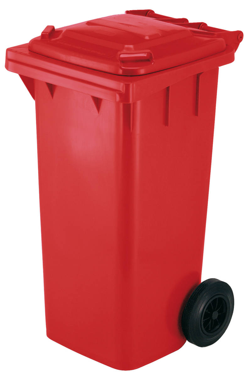 Garbage container red 2 wheels 240l Waste collection Vandeputte