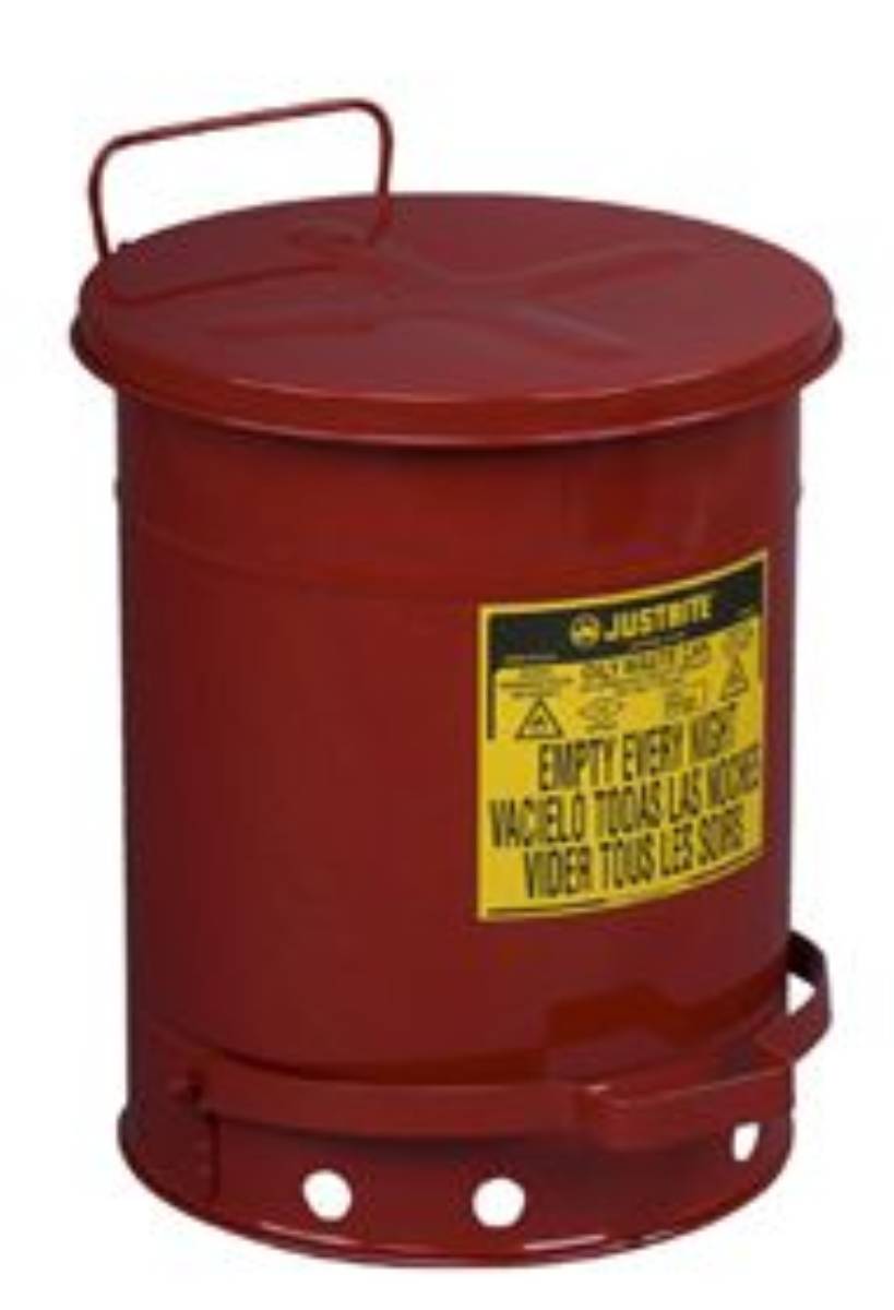 Afvalbak Rond Galvaniseerd 20L Rood Voet