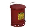 WASTE CAN ROUND GALVANISED 20L RED FOOT