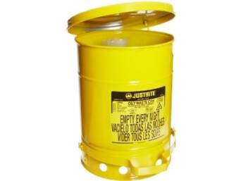 WASTE CAN ROUND GALVANISED 20L YELLOW F