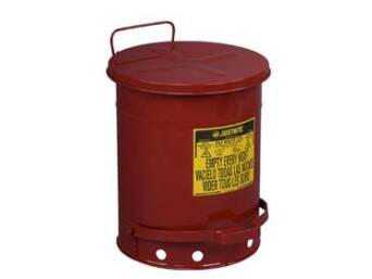WASTE CAN ROUND GALVANISED 20L RED FOOT