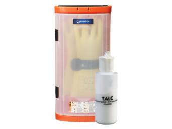 COFFRET GANTS ELECTRO+BOUTEILLE DE TALC