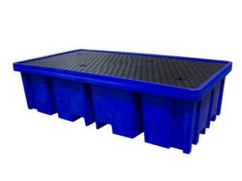 OPVANGBAK PE VOOR 2 IBC'S GRID