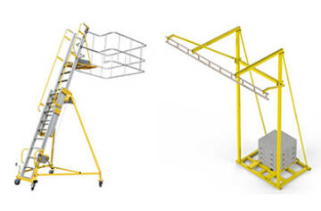 Mobile fall protection for loading and unloading on work sites