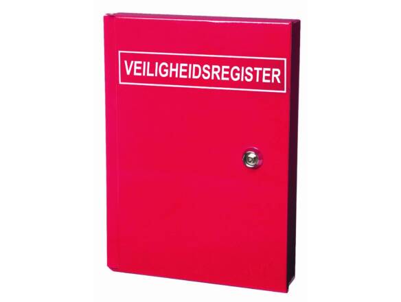 KAST VEILIGHEIDSREGISTER STAAL ROOD