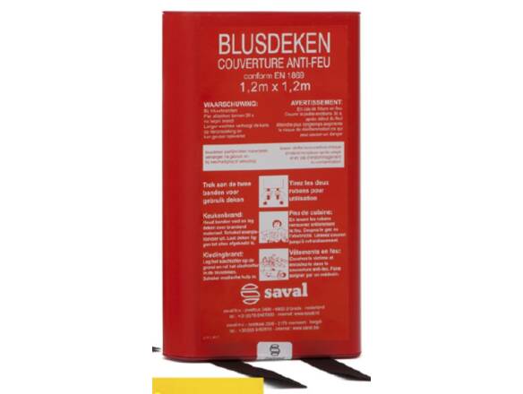 FIRE BLANKET 120X120CM NL/FR RED BOX