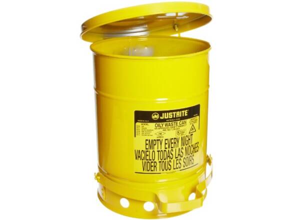 WASTE CAN ROUND GALVANISED 34L YELLOW FO