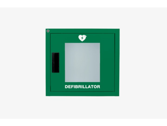 AED INDOOR CABINET METAL GREEN