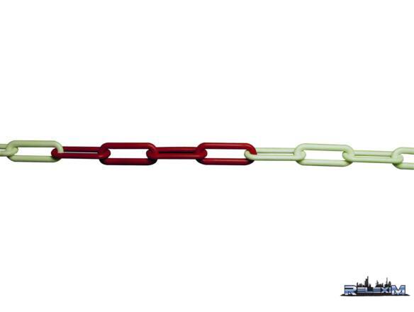 CHAINE PE 6MM 25M ROUGE/BLANC